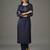 Navy embroidered rayon kurta set