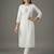 White embroidered rayon kurta set