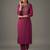 Pink embroidered rayon kurta set
