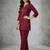 Maroon embroidered rayon kurta set