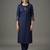 Navy embroidered rayon kurta set