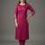 Pink embroidered rayon kurta set