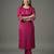 Pink embroidered rayon kurta set