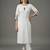 White embroidered rayon kurta set