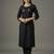 Black embroidered rayon kurta set