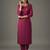 Pink embroidered rayon kurta set
