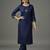 Navy embroidered rayon kurta set