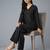 Black embroidered rayon kurta set