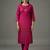 Pink embroidered rayon kurta set