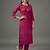 Pink embroidered rayon kurta set