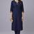 Navy embroidered rayon kurta set
