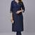 Navy embroidered rayon kurta set