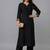Black embroidered rayon kurta set