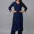 Navy embroidered rayon kurta set