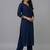 Navy embroidered rayon kurta set