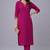 Pink embroidered rayon kurta set