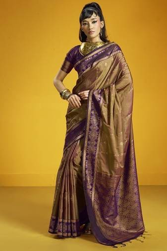 chiku pure silk handloom weaving festival wear saree