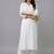 White embroidered rayon kurta set