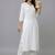 White embroidered rayon kurta set
