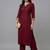 Maroon embroidered rayon kurta set