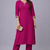 Pink embroidered rayon kurta set