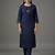 Navy embroidered rayon kurta set