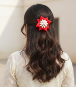 Red rose petals flower pin