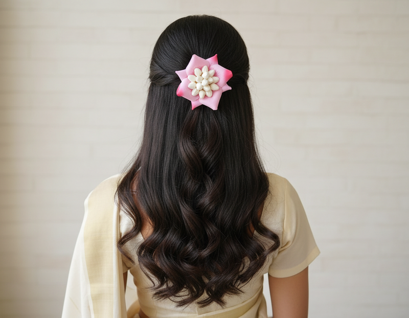 Baby pink rose petals pin