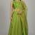 lime green festive silk lehenga choli set for women
