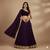 deep plum velvet one shoulder lehenga set with dupatta