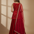 red velvet embroidered lehenga choli set with sheer dupatta