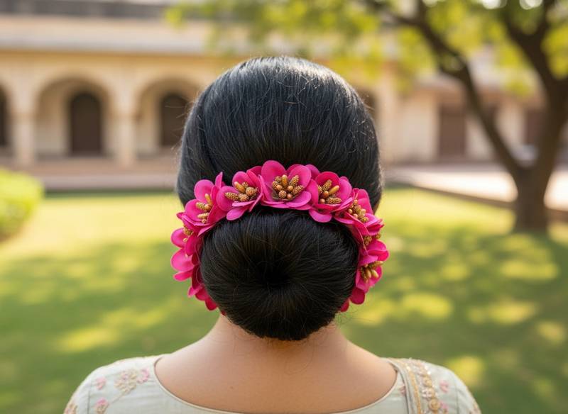 Purple orchids gajra