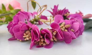 Purple orchids gajra 3