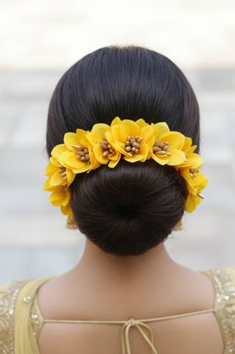 Yellow orchids gajra