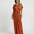 Rust orange embroidered satin silk kaftan