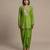 Green embroidered Satin Silk Kurta