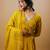 Mustard crepe embroidered kurta sets