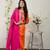 Orange viscose embroidered kurta sets