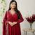 Maroon chiffon embroidered kurta sets