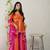 Orange georgette embroidered kurta sets
