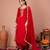 Red viscose embroidered kurta sets
