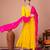 Yellow crepe embroidered kurta sets