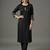 Black embroidered rayon kurta set