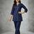 Navy embroidered rayon kurta set