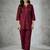 Maroon embroidered rayon kurta set