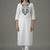 White embroidered rayon kurta set