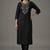Black embroidered rayon kurta set