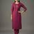 Pink embroidered rayon kurta set