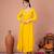 Yellow crepe embroidered kurta sets