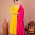 Yellow crepe embroidered kurta sets